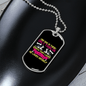 Dog Loves You More Pink Necklace Stainless Steel or 18k Gold Dog Tag 24" Chain-Express Your Love Gifts