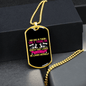 Dog Loves You More Pink Necklace Stainless Steel or 18k Gold Dog Tag 24" Chain-Express Your Love Gifts