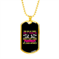 Dog Loves You More Pink Necklace Stainless Steel or 18k Gold Dog Tag 24" Chain-Express Your Love Gifts