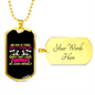 Dog Loves You More Pink Necklace Stainless Steel or 18k Gold Dog Tag 24" Chain-Express Your Love Gifts