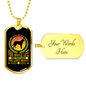 Dog Make Lives Whole Green Necklace Stainless Steel or 18k Gold Dog Tag 24" Chain-Express Your Love Gifts