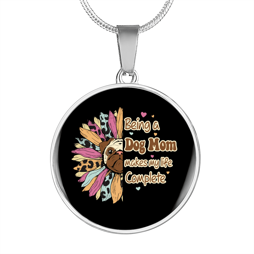 Dog Makes My Life Circle Necklace Stainless Steel or 18k Gold 18-22"-Express Your Love Gifts