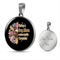 Dog Makes My Life Circle Necklace Stainless Steel or 18k Gold 18-22"-Express Your Love Gifts