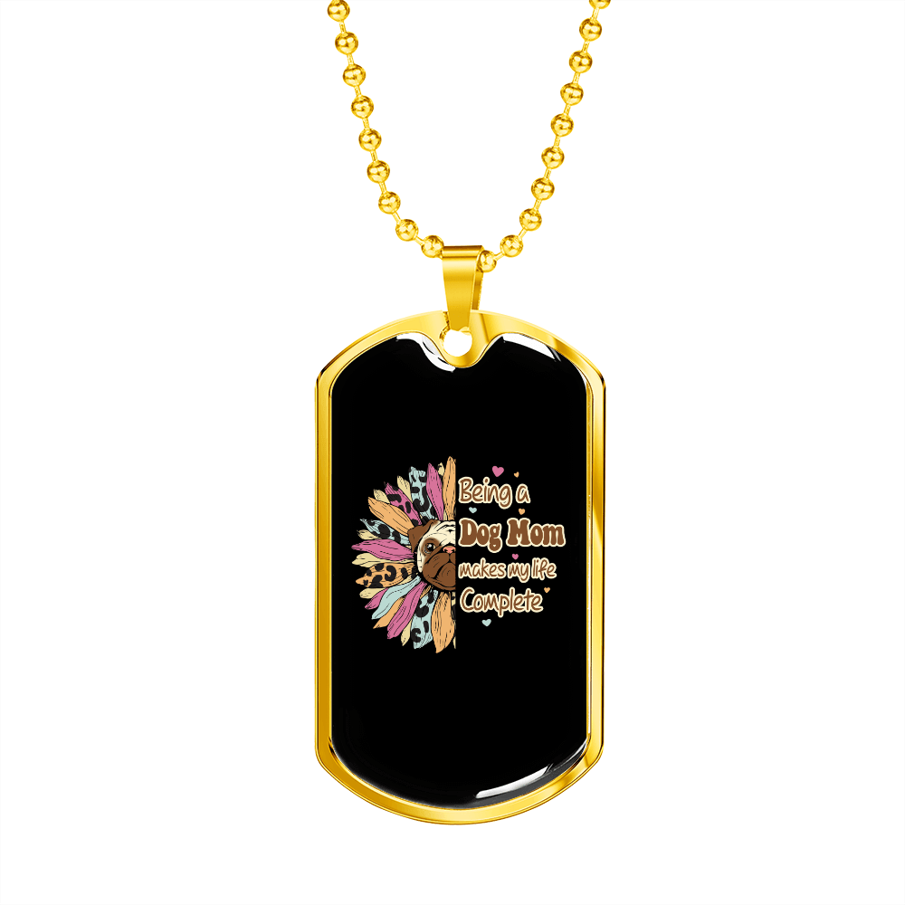 Dog Makes My Life Necklace Stainless Steel or 18k Gold Dog Tag 24" Chain-Express Your Love Gifts