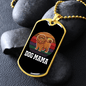 Dog Mama Brown Necklace Stainless Steel or 18k Gold Dog Tag 24" Chain-Express Your Love Gifts
