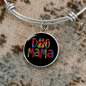 Dog Mama Colors Bracelet Stainless Steel or 18k Gold Circle Bangle-Express Your Love Gifts