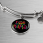 Dog Mama Colors Bracelet Stainless Steel or 18k Gold Circle Bangle-Express Your Love Gifts