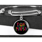 Dog Mama Colors Bracelet Stainless Steel or 18k Gold Circle Bangle-Express Your Love Gifts