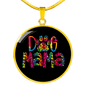 Dog Mama Colors Circle Necklace Stainless Steel or 18k Gold 18-22"-Express Your Love Gifts