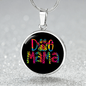 Dog Mama Colors Circle Necklace Stainless Steel or 18k Gold 18-22"-Express Your Love Gifts