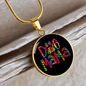 Dog Mama Colors Circle Necklace Stainless Steel or 18k Gold 18-22"-Express Your Love Gifts