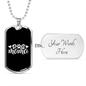 Dog Mama Hearts Necklace Stainless Steel or 18k Gold Dog Tag 24" Chain-Express Your Love Gifts