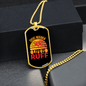 Dog Mama Life is Ruff Necklace Stainless Steel or 18k Gold Dog Tag 24" Chain-Express Your Love Gifts