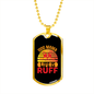 Dog Mama Life is Ruff Necklace Stainless Steel or 18k Gold Dog Tag 24" Chain-Express Your Love Gifts