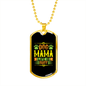 Dog Mama Life Is Ruff Yellow Green Necklace Stainless Steel or 18k Gold Dog Tag 24" Chain-Express Your Love Gifts