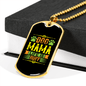 Dog Mama Life Is Ruff Yellow Green Necklace Stainless Steel or 18k Gold Dog Tag 24" Chain-Express Your Love Gifts