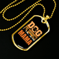 Dog Mama Orange Necklace Stainless Steel or 18k Gold Dog Tag 24" Chain-Express Your Love Gifts