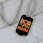 Dog Mama Orange Necklace Stainless Steel or 18k Gold Dog Tag 24" Chain-Express Your Love Gifts