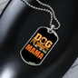 Dog Mama Orange Necklace Stainless Steel or 18k Gold Dog Tag 24" Chain-Express Your Love Gifts