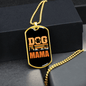 Dog Mama Orange Necklace Stainless Steel or 18k Gold Dog Tag 24" Chain-Express Your Love Gifts