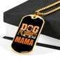 Dog Mama Orange Necklace Stainless Steel or 18k Gold Dog Tag 24" Chain-Express Your Love Gifts