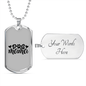 Dog Mama Plain Necklace Stainless Steel or 18k Gold Dog Tag 24" Chain-Express Your Love Gifts