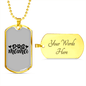 Dog Mama Plain Necklace Stainless Steel or 18k Gold Dog Tag 24" Chain-Express Your Love Gifts