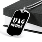 Dog Mama White Necklace Stainless Steel or 18k Gold Dog Tag 24" Chain-Express Your Love Gifts