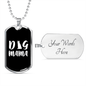 Dog Mama White Necklace Stainless Steel or 18k Gold Dog Tag 24" Chain-Express Your Love Gifts