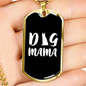 Dog Mama White Necklace Stainless Steel or 18k Gold Dog Tag 24" Chain-Express Your Love Gifts