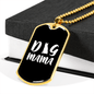 Dog Mama White Necklace Stainless Steel or 18k Gold Dog Tag 24" Chain-Express Your Love Gifts