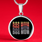 DOG MOM (1) Circle Necklace Stainless Steel or 18k Gold 18-22"-Express Your Love Gifts