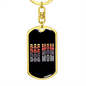 DOG MOM (1) Keychain Stainless Steel or 18k Gold Dog Tag Keyring-Express Your Love Gifts