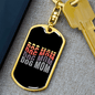 DOG MOM (1) Keychain Stainless Steel or 18k Gold Dog Tag Keyring-Express Your Love Gifts