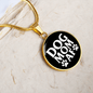 Dog Mom AF Circle Necklace Stainless Steel or 18k Gold 18-22"-Express Your Love Gifts