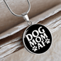 Dog Mom AF Circle Necklace Stainless Steel or 18k Gold 18-22"-Express Your Love Gifts