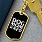 Dog Mom AF Keychain Stainless Steel or 18k Gold Dog Tag Keyring-Express Your Love Gifts