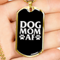 Dog Mom AF Necklace Stainless Steel or 18k Gold Dog Tag 24" Chain-Express Your Love Gifts