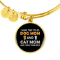 Dog Mom And Cat Mom Bracelet Stainless Steel or 18k Gold Circle Bangle-Express Your Love Gifts