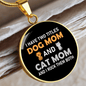 Dog Mom And Cat Mom Circle Necklace Stainless Steel or 18k Gold 18-22"-Express Your Love Gifts