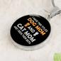 Dog Mom And Cat Mom Circle Necklace Stainless Steel or 18k Gold 18-22"-Express Your Love Gifts