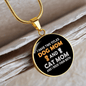 Dog Mom And Cat Mom Circle Necklace Stainless Steel or 18k Gold 18-22"-Express Your Love Gifts