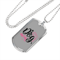 Dog Mom Black Pink Necklace Stainless Steel or 18k Gold Dog Tag 24" Chain-Express Your Love Gifts