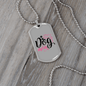 Dog Mom Black Pink Necklace Stainless Steel or 18k Gold Dog Tag 24" Chain-Express Your Love Gifts