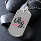 Dog Mom Black Pink Necklace Stainless Steel or 18k Gold Dog Tag 24" Chain-Express Your Love Gifts