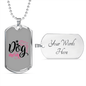 Dog Mom Black Pink Necklace Stainless Steel or 18k Gold Dog Tag 24" Chain-Express Your Love Gifts