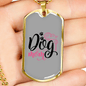 Dog Mom Black Pink Necklace Stainless Steel or 18k Gold Dog Tag 24" Chain-Express Your Love Gifts