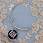Dog Mom Blue Pink Bracelet Stainless Steel or 18k Gold Circle Bangle-Express Your Love Gifts