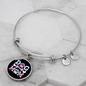 Dog Mom Blue Pink Bracelet Stainless Steel or 18k Gold Circle Bangle-Express Your Love Gifts