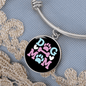 Dog Mom Blue Pink Bracelet Stainless Steel or 18k Gold Circle Bangle-Express Your Love Gifts
